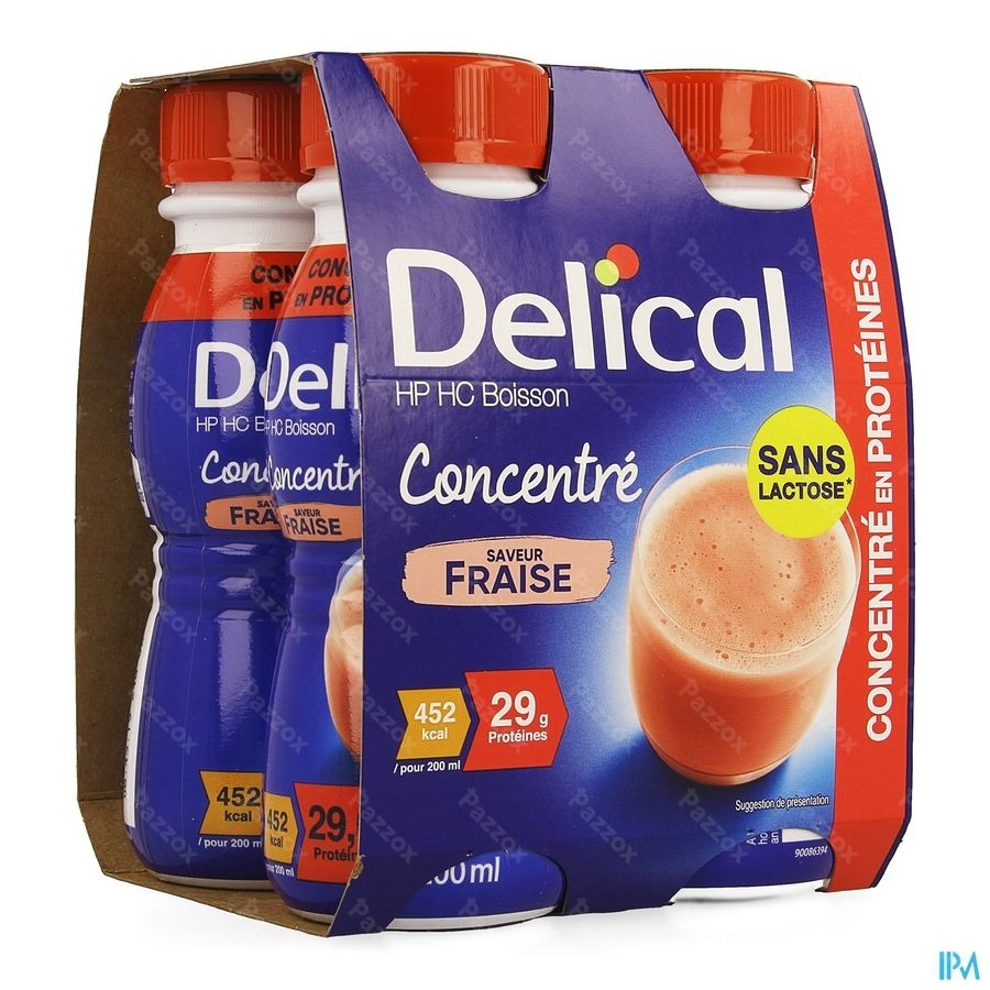 Delical Geconcentr. Aardbei 4x200ml
