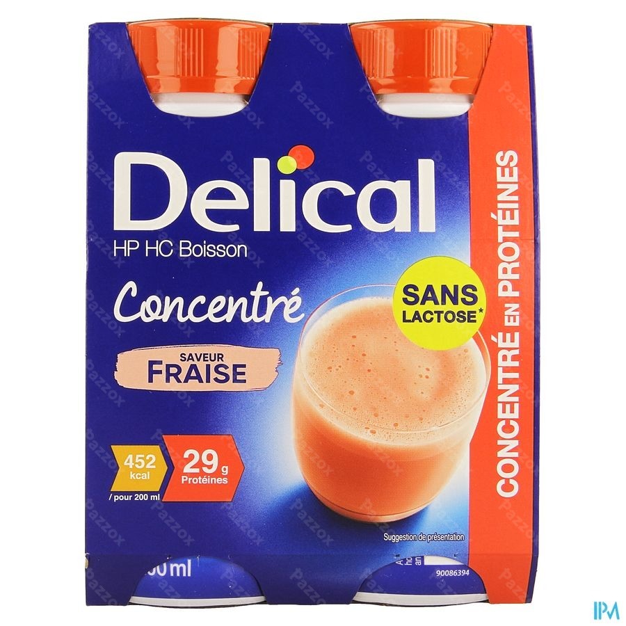 Delical Geconcentr. Aardbei 4x200ml