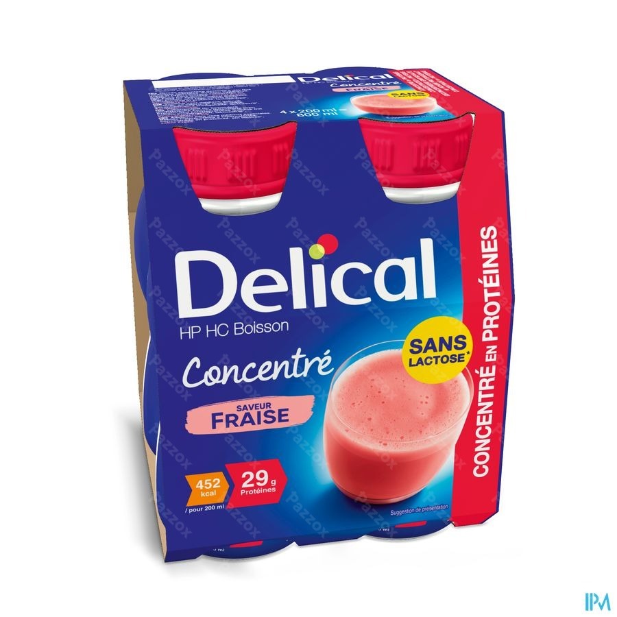 Delical Geconcentr. Aardbei 4x200ml