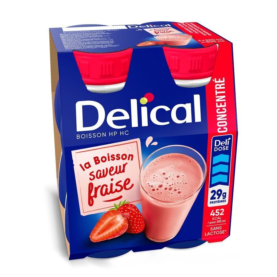 Delical Geconcentr. Aardbei 4x200ml