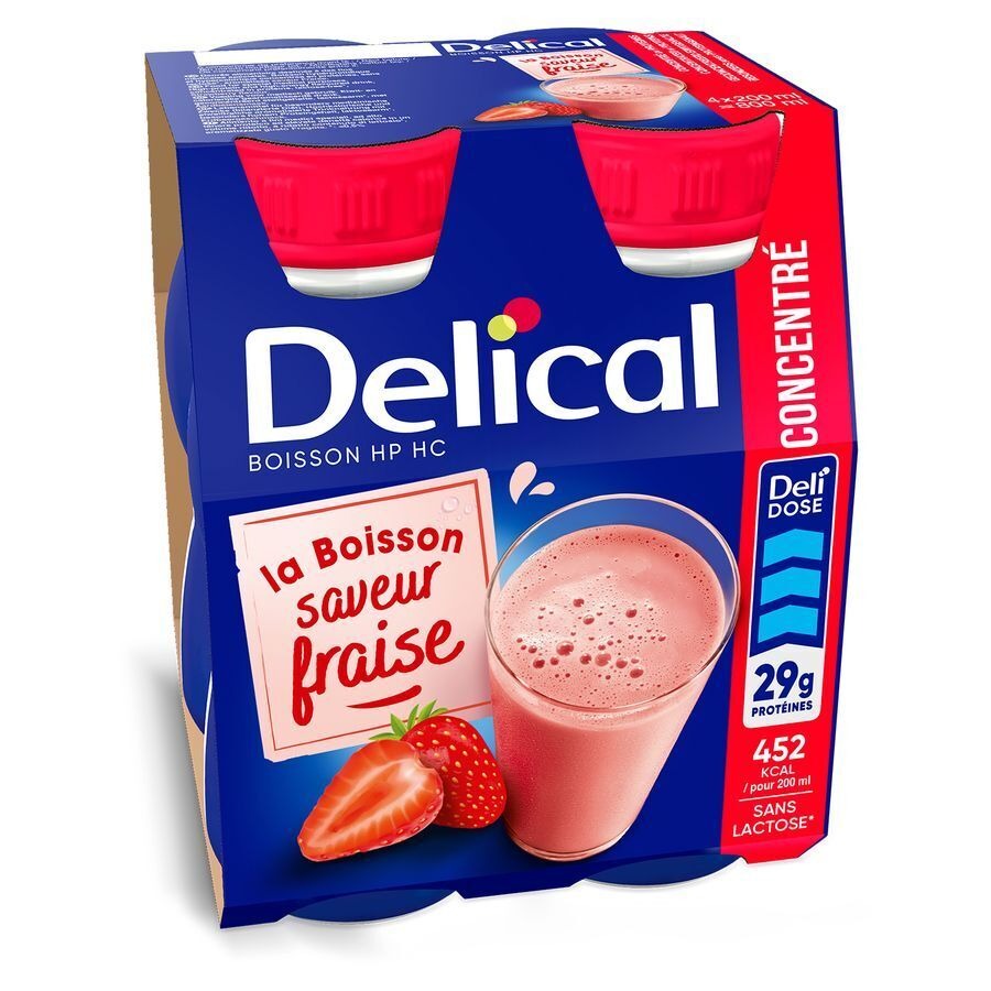 Delical Geconcentr. Aardbei 4x200ml