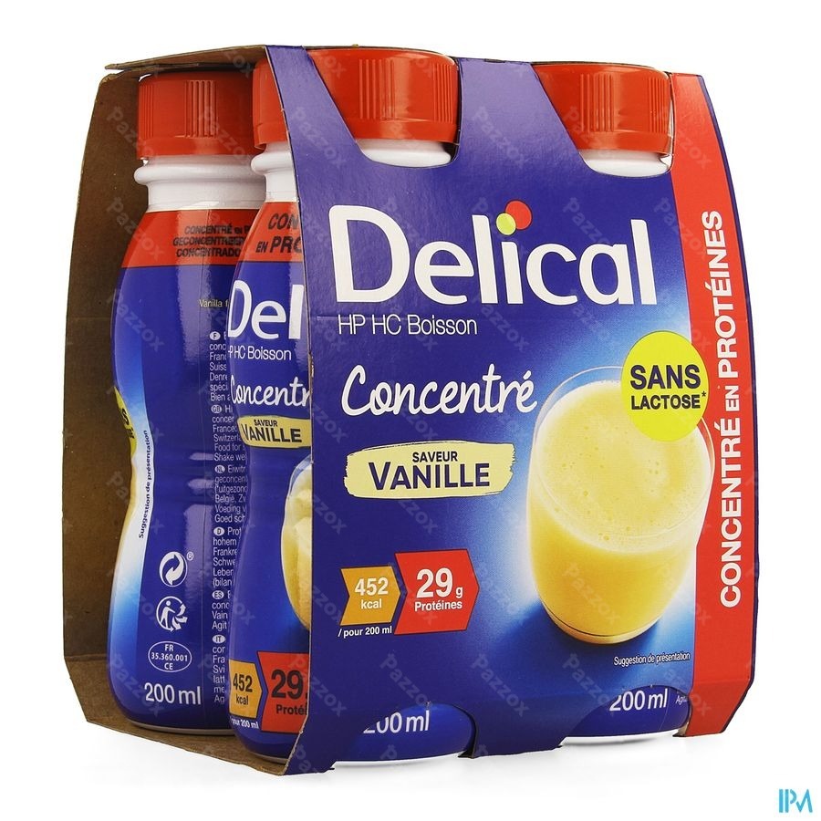 Delical Geconcentr. Vanille 4x200ml