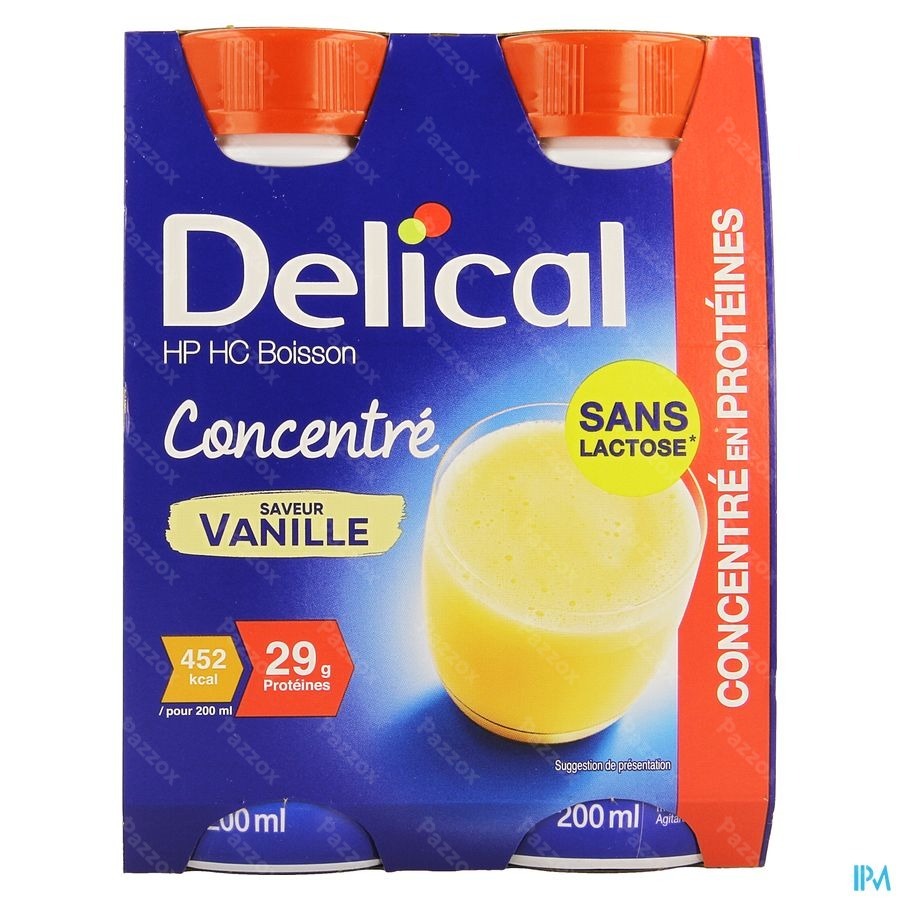 Delical Geconcentr. Vanille 4x200ml