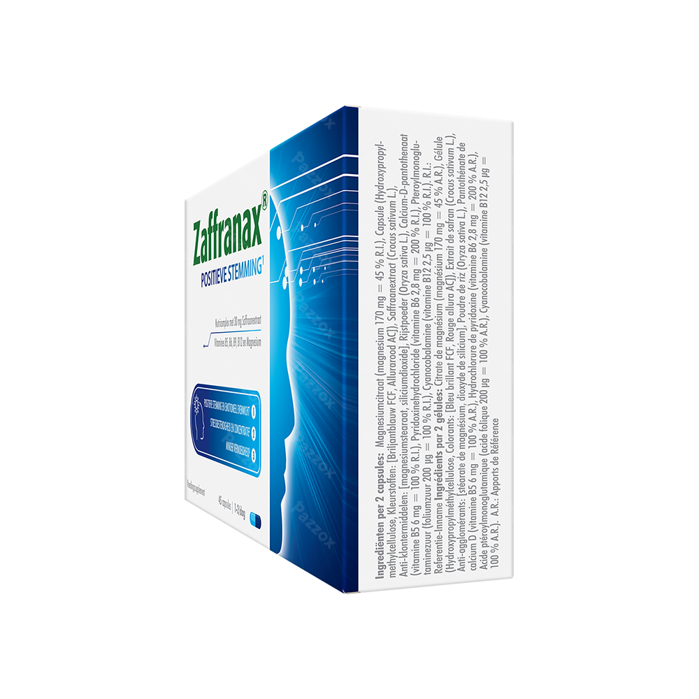 Zaffranax Positieve Stemming Voedingssupplement 45 Capsules