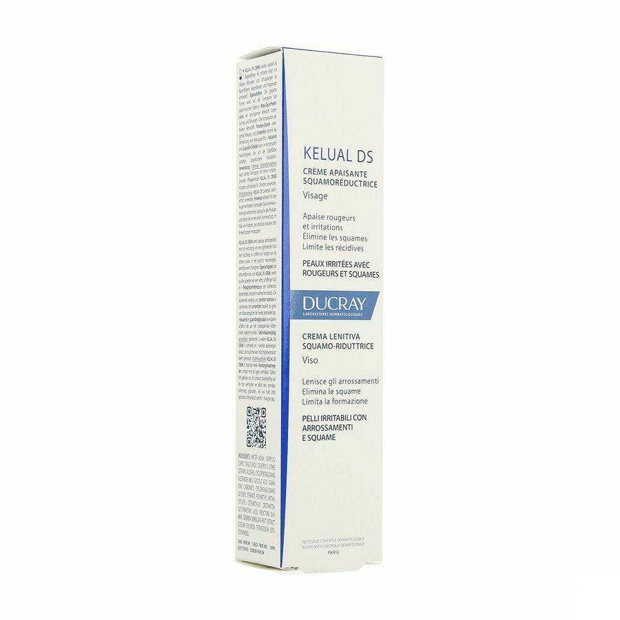 Ducray Kelual DS Gelaatscrème Geïrriteerde Huid Roodheid en Schilfers 40ml