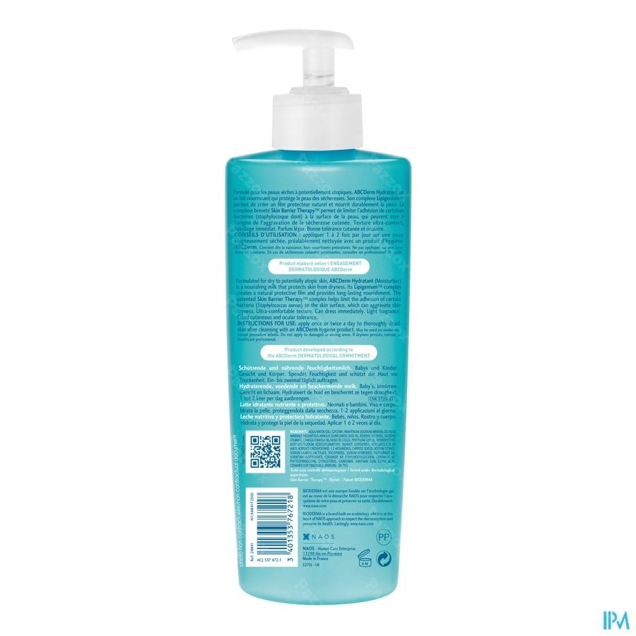 Bioderma Abcderm Hydraterende Melk 500ml