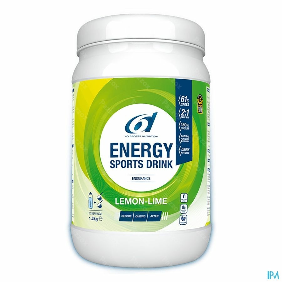6d Sports Nutrition Energy Sports Drink Lemon Lime Pdr 1,3kg