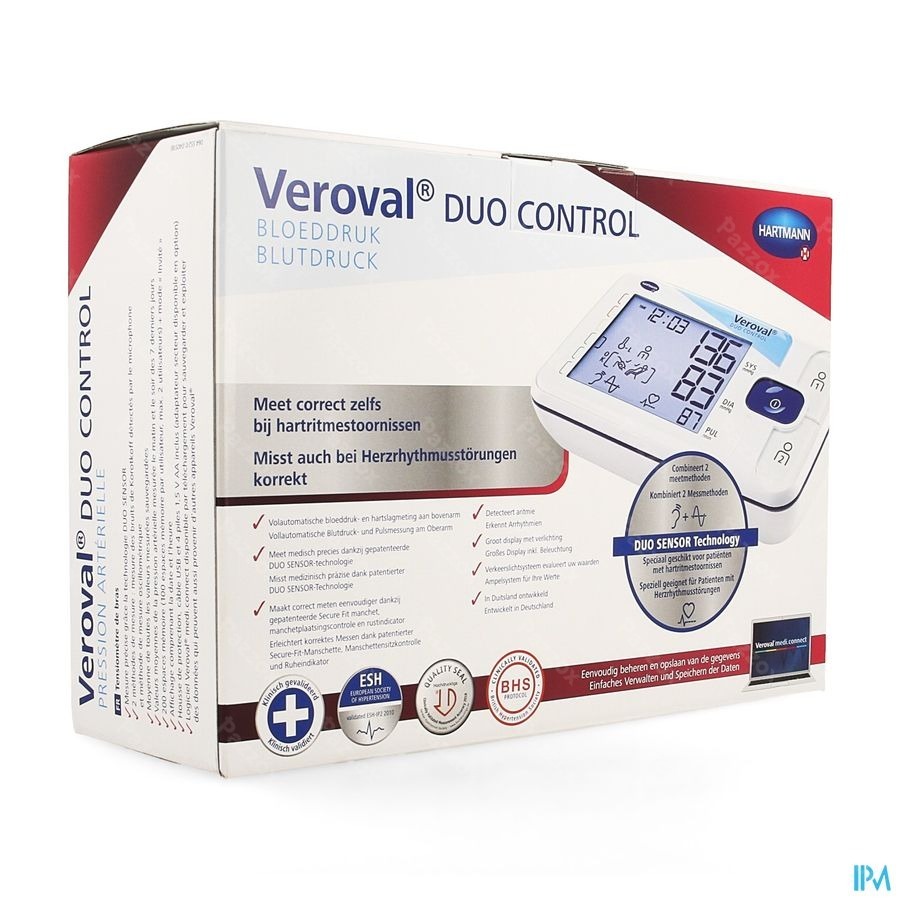 Hartmann Veroval Duo Control Medium Bovenarm Bloeddrukmeter 