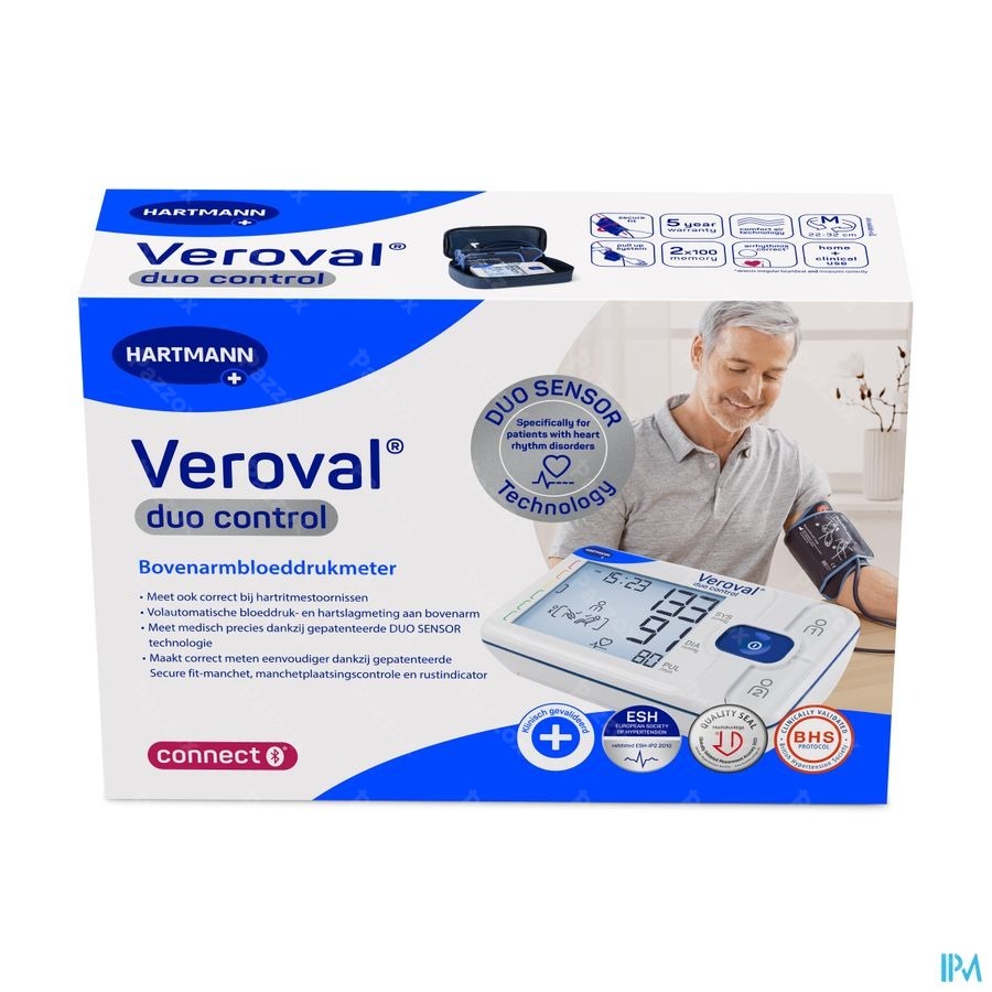 Hartmann Veroval Duo Control Medium Bovenarm Bloeddrukmeter 