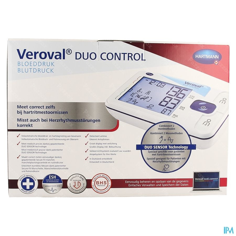 Hartmann Veroval Duo Control Medium Bovenarm Bloeddrukmeter 