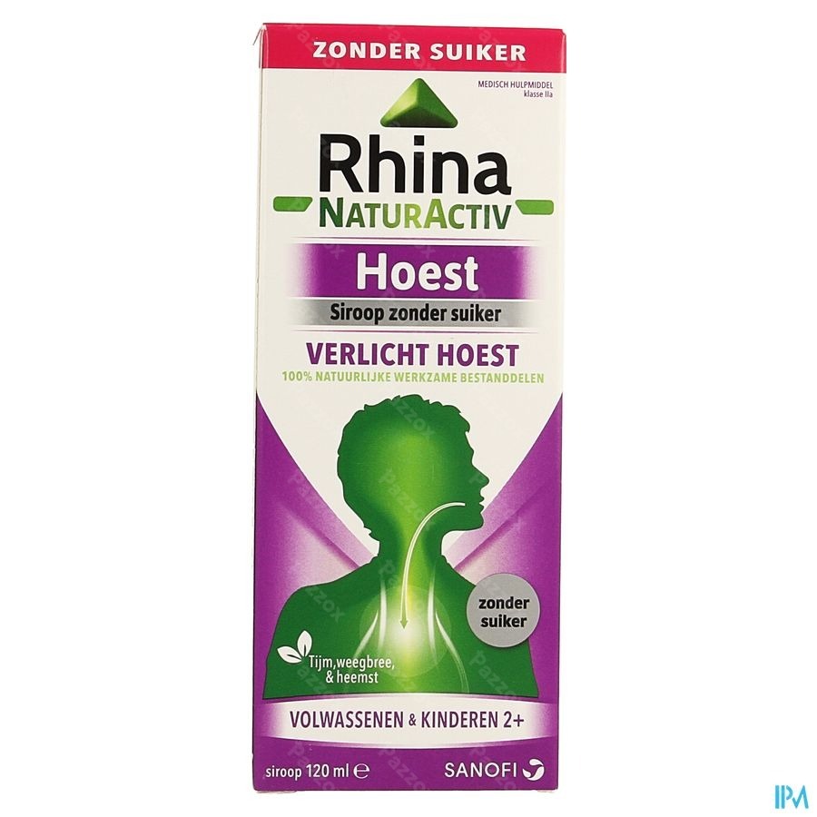 Rhina NaturActiv Zonder Suiker Hoestsiroop 120ml