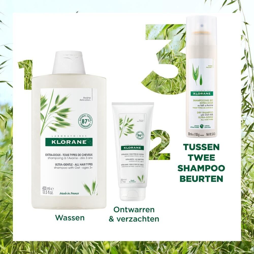 Klorane Extra Zachte Droogshampoo Met Havermelk Alle Haartypes 150ml