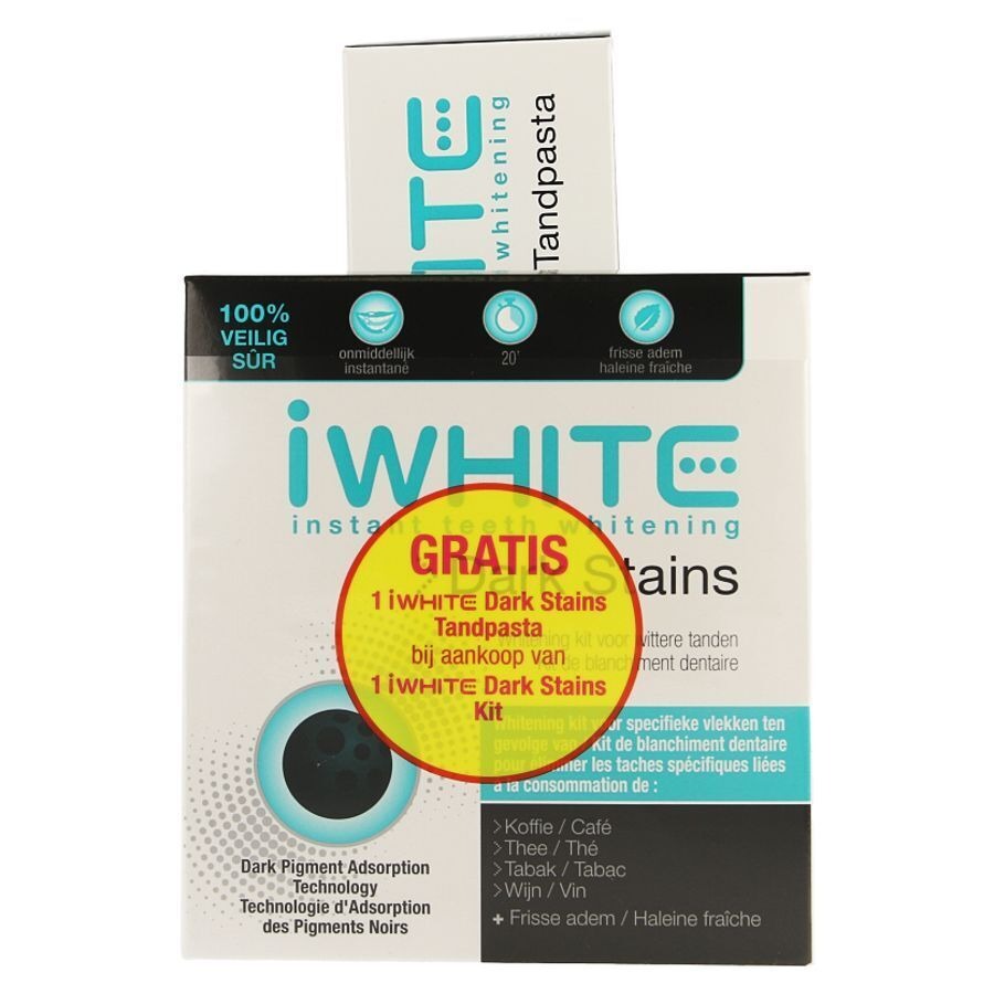 Iwhite Dark Stains Kit + Tandpasta 75ml Gratis