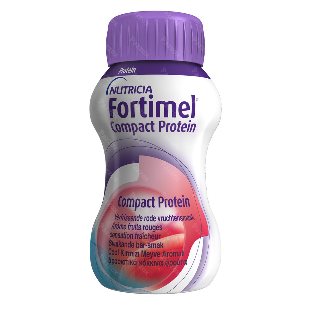 Fortimel Compact Protein Verfrissende Rode Vruchten Flesjes 4x125 ml
