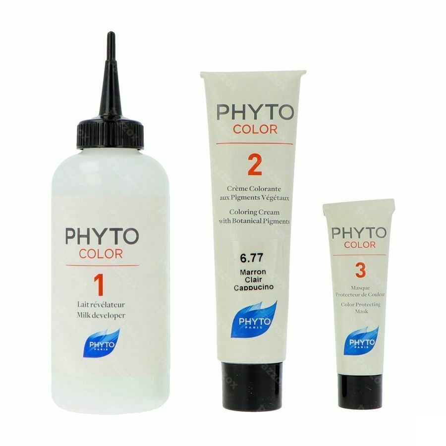 Phytocolor Permanente Haarkleuring 6.77 Marron Clair Cappucino Intense en Natuurlijke Kleur