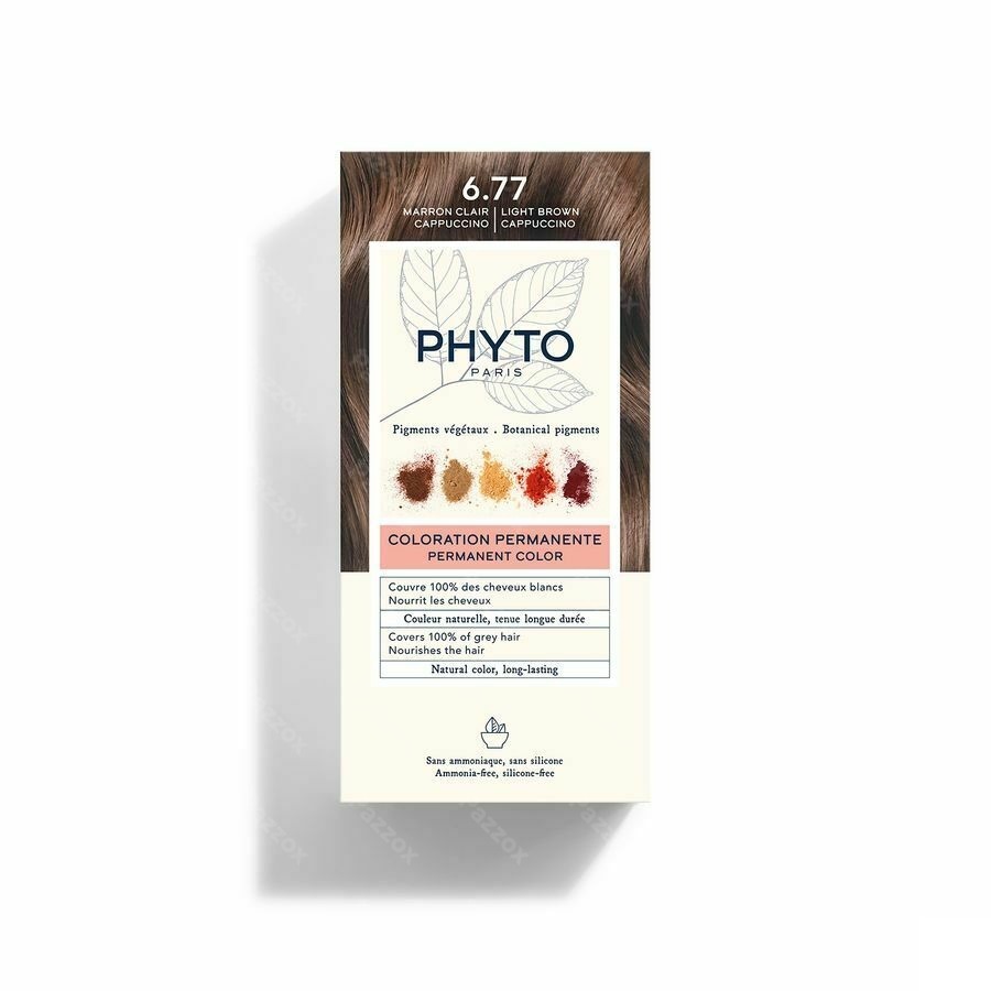 Phytocolor Permanente Haarkleuring 6.77 Marron Clair Cappucino Intense en Natuurlijke Kleur