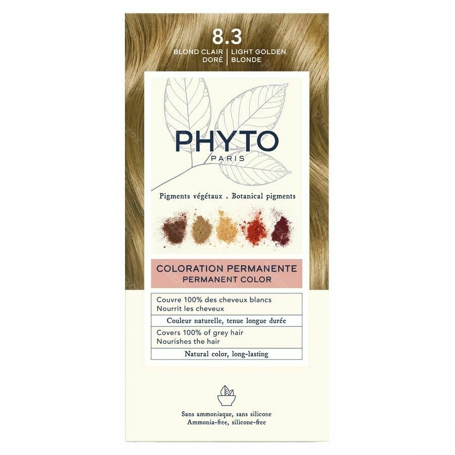 Phytocolor Permanente Haarkleuring 8.3 Goud Lichtblond Intens en Natuurlijke Kleur