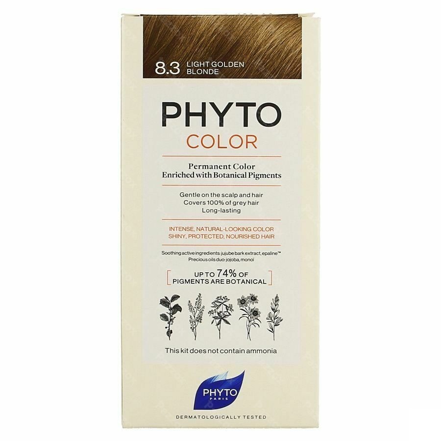 Phytocolor Permanente Haarkleuring 8.3 Goud Lichtblond Intens en Natuurlijke Kleur