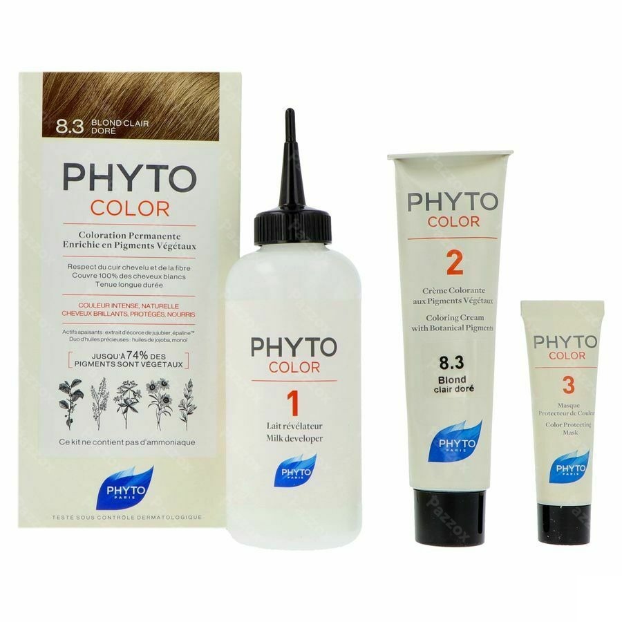 Phytocolor Permanente Haarkleuring 8.3 Goud Lichtblond Intens en Natuurlijke Kleur