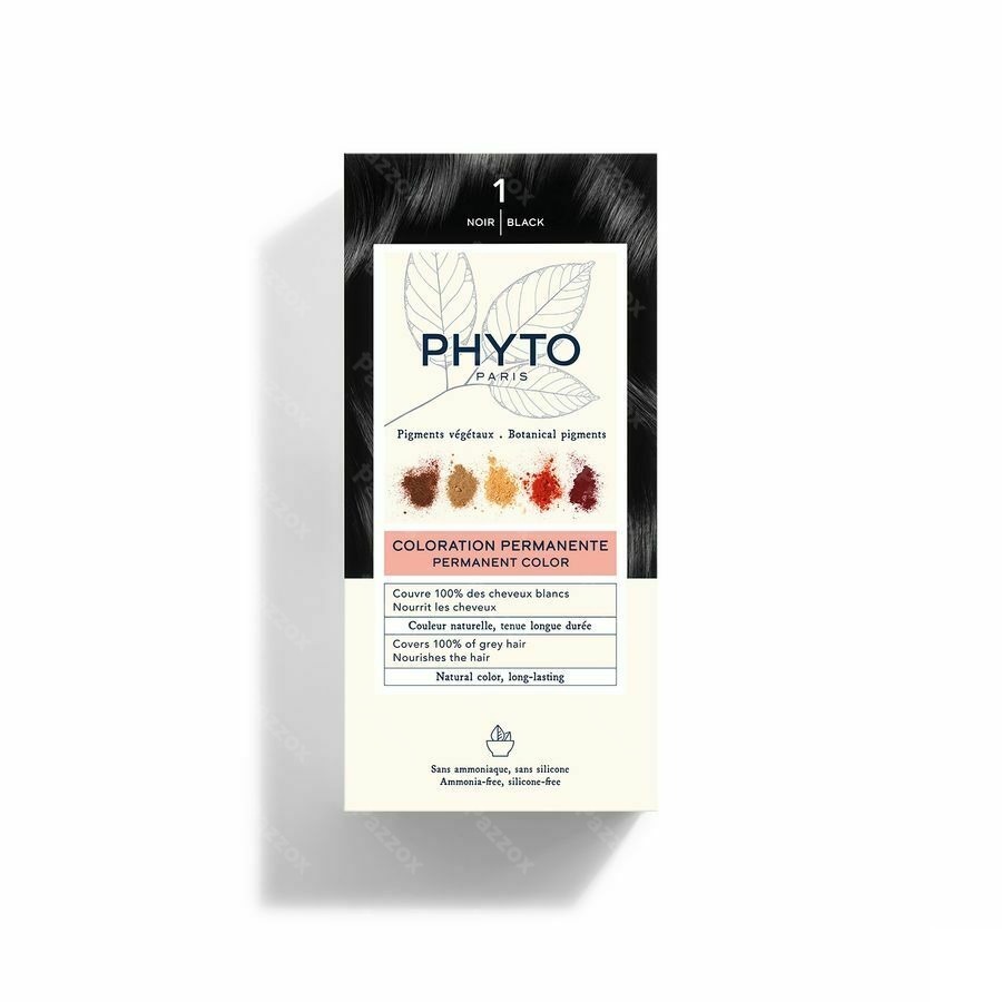 Phytocolor Permanente Haarkleuring 1 Zwart Intens en Natuurlijke Kleur
