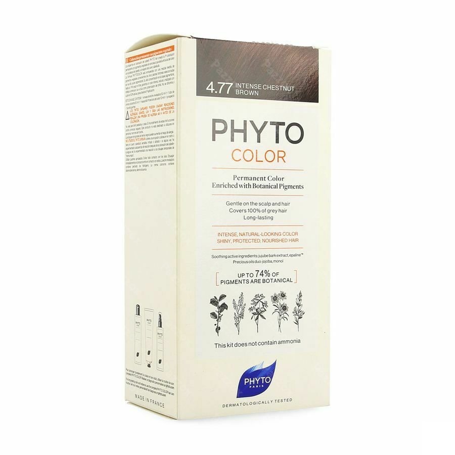 Phytocolor Permanente Haarkleuring 4.77 Chatain Marron Profond Intense en Natuurlijke Kleur