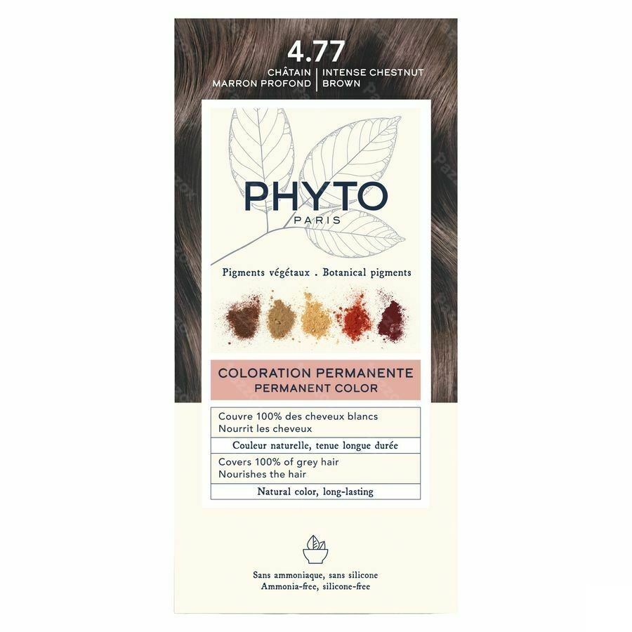 Phytocolor Permanente Haarkleuring 4.77 Chatain Marron Profond Intense en Natuurlijke Kleur