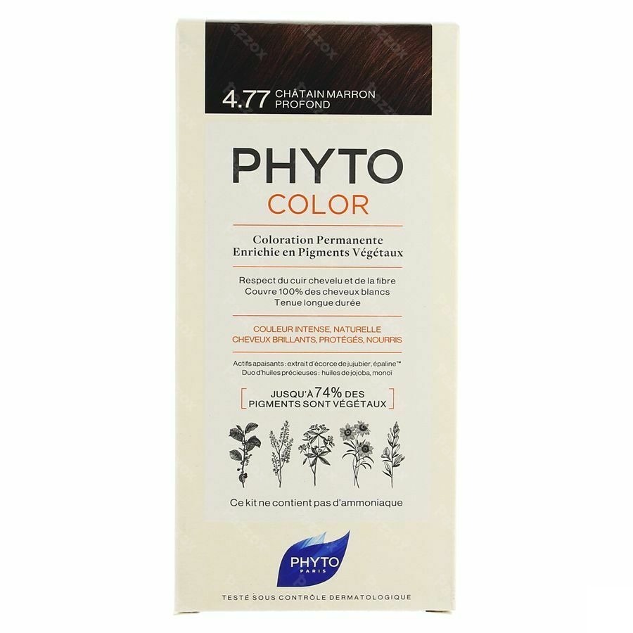 Phytocolor Permanente Haarkleuring 4.77 Chatain Marron Profond Intense en Natuurlijke Kleur