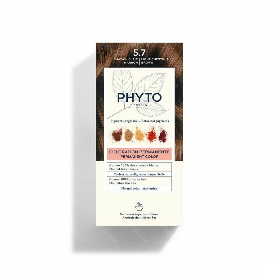 Phytocolor Permanente Haarkleuring 5.7 Chatain Clair Marron Intense en Natuurlijke Kleur