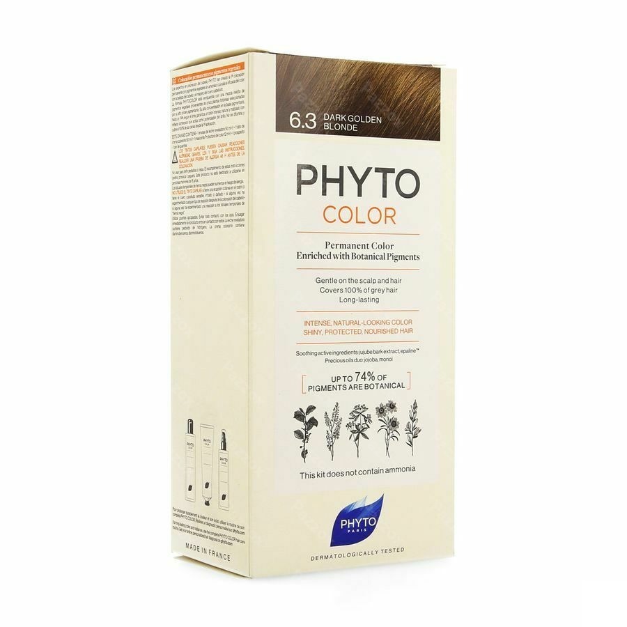 Phytocolor Permanente Haarkleuring 6.3 Donker Goudblond Intense en Natuurlijke Kleur