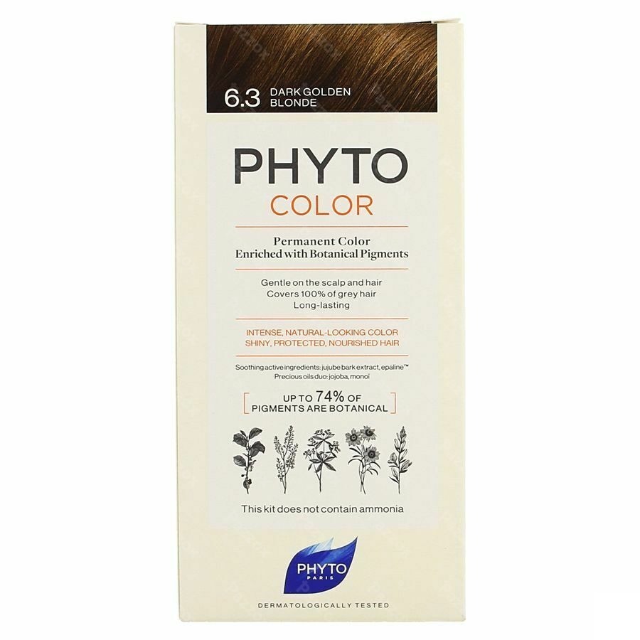 Phytocolor Permanente Haarkleuring 6.3 Donker Goudblond Intense en Natuurlijke Kleur