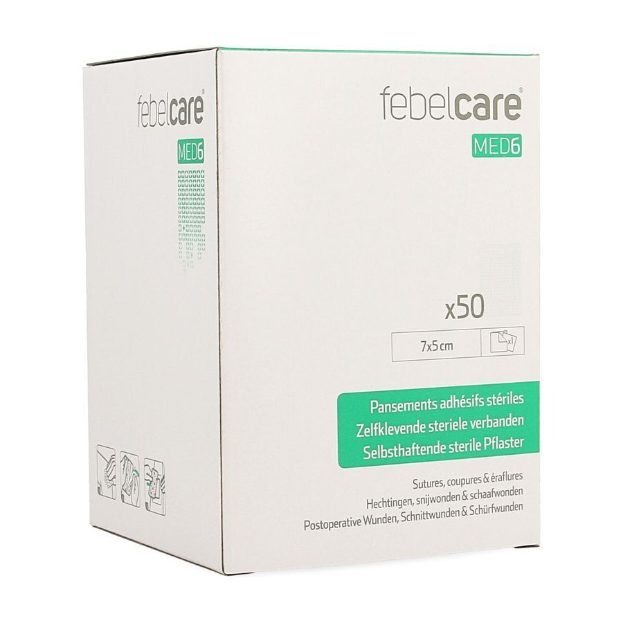 Febelcare Med6 Zelfkl. Steriele Verband.7x5cm 50st