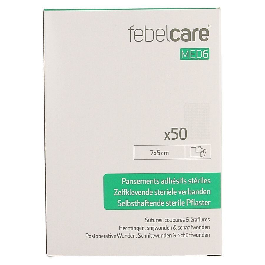 Febelcare Med6 Zelfkl. Steriele Verband.7x5cm 50st
