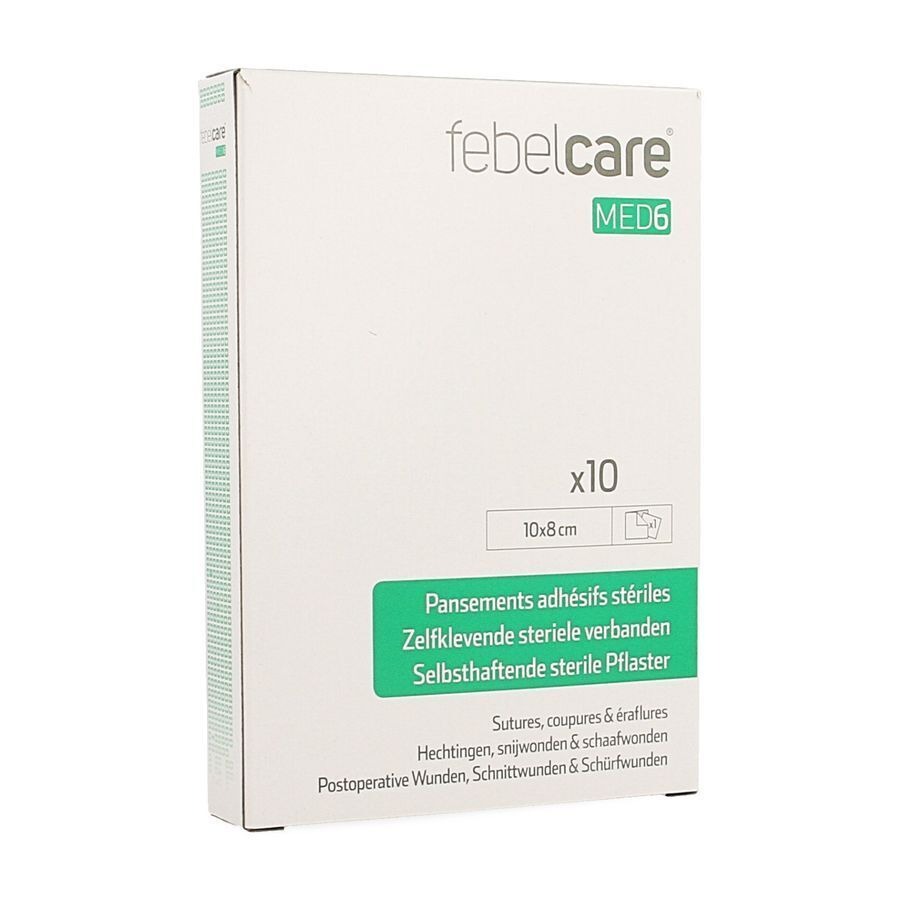 Febelcare Med6 Zelfkl.steriele Verband.10x8cm 10st
