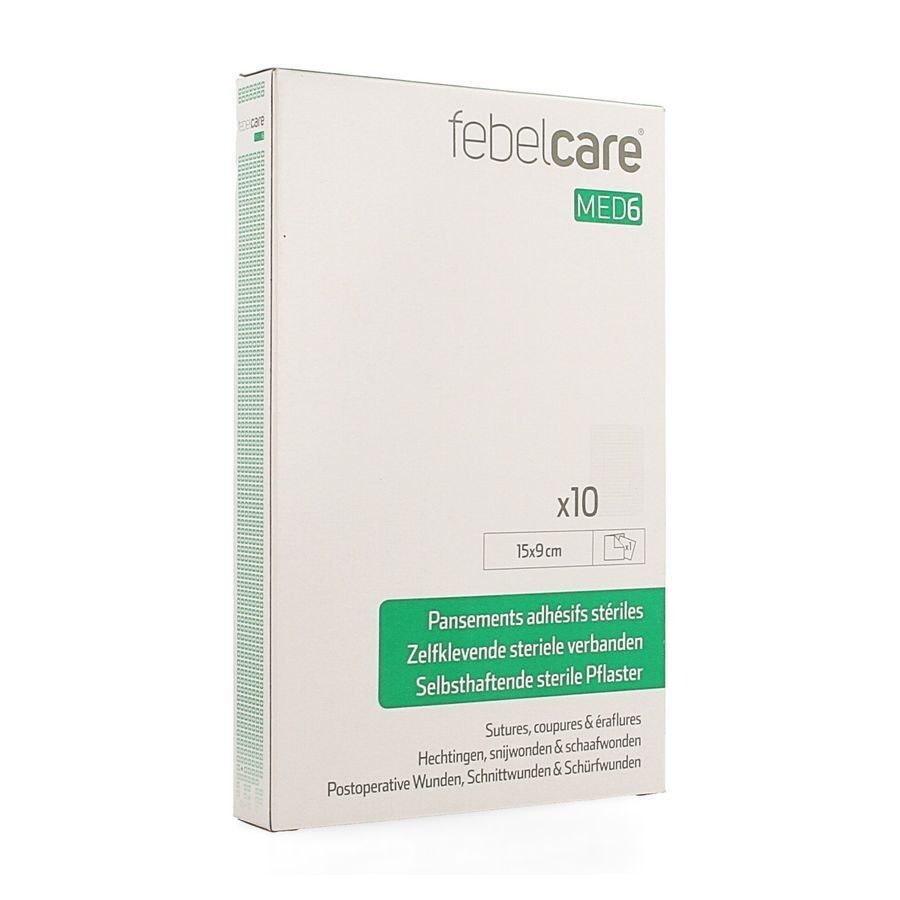 Febelcare Med6 Zelfkl.steriele Verband.15x9cm 10st