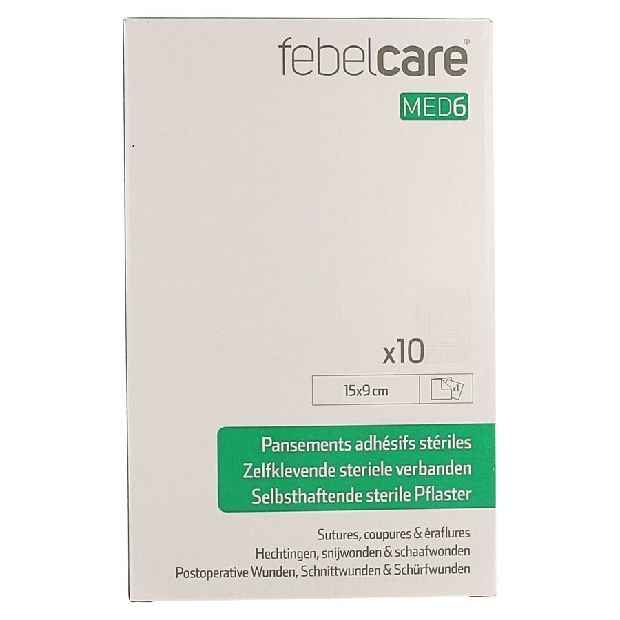 Febelcare Med6 Zelfkl.steriele Verband.15x9cm 10st