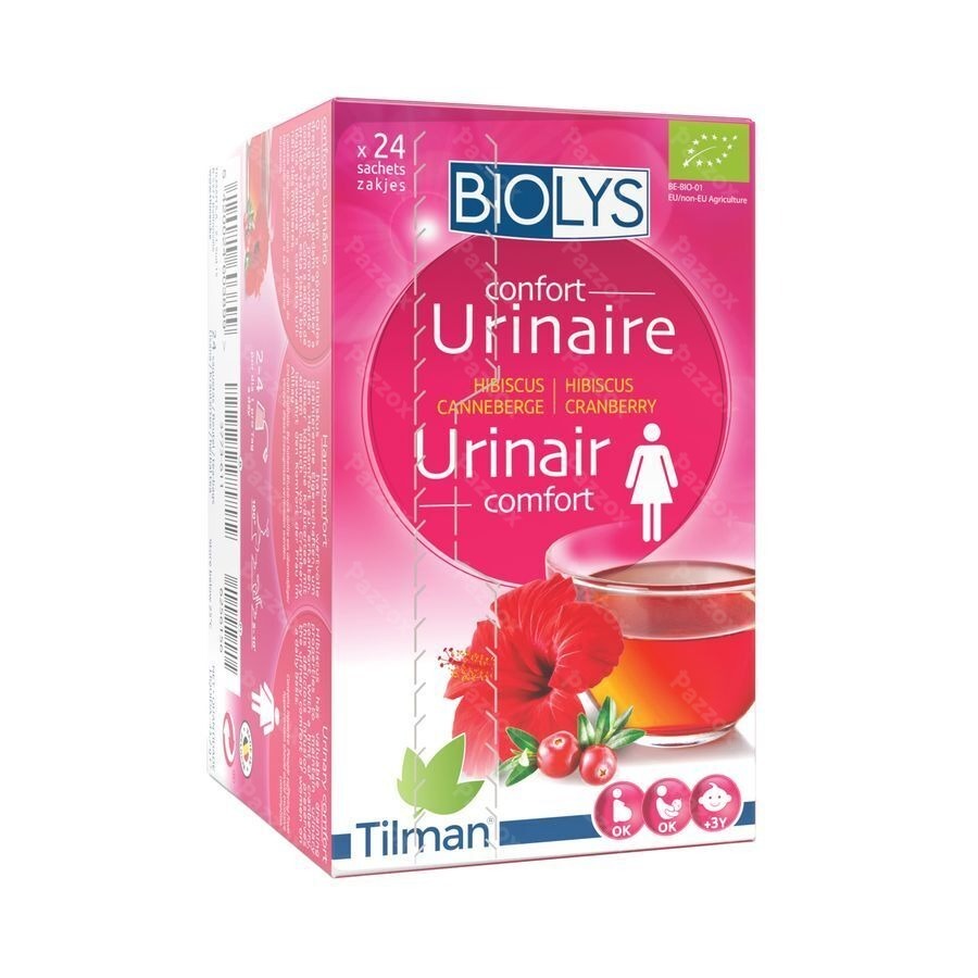 Biolys Thee Urinair Comfort Hibiscus Cranberry 24 Zakjes