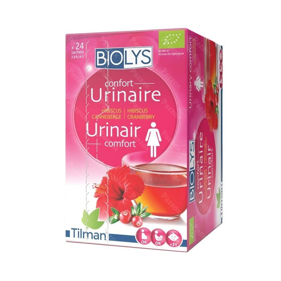 Biolys Thee Urinair Comfort Hibiscus Cranberry 24 Zakjes
