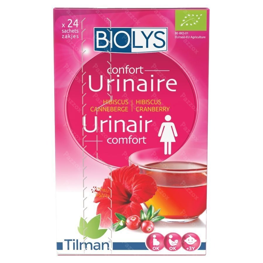 Biolys Thee Urinair Comfort Hibiscus Cranberry 24 Zakjes