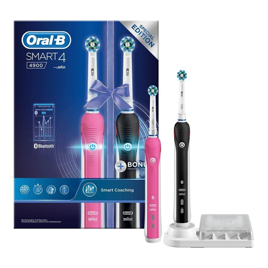 Oral-B Smart 4 Electrische Tandenborstel Duo Pack Zwart en Roze