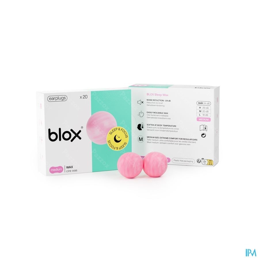 Blox Sleep Wax Medium 10 Paar Oordopjes 