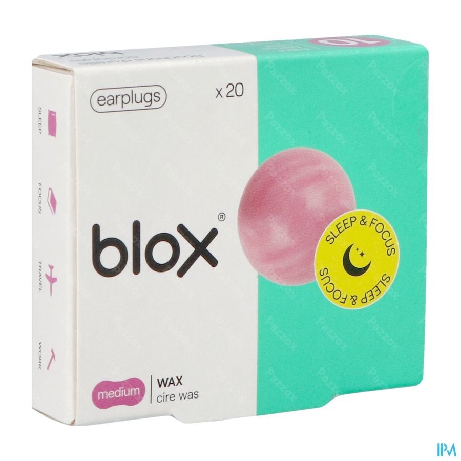 Blox Sleep Wax Medium 10 Paar Oordopjes 