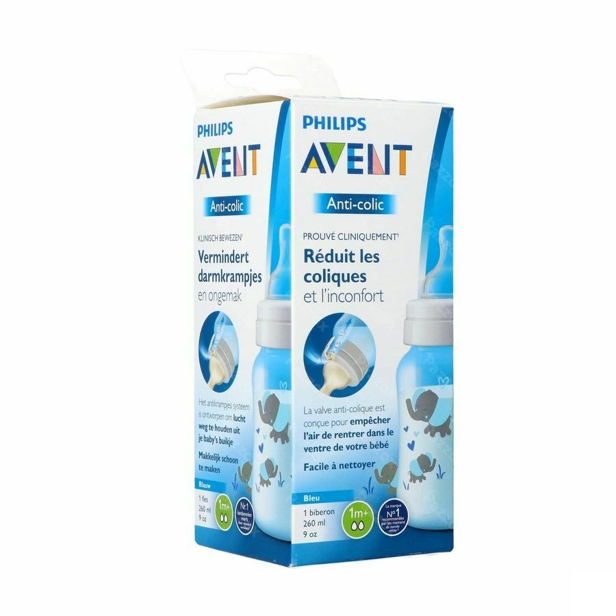 Philips Avent A/colic Zuigfles 260ml Blauw SCF821/15