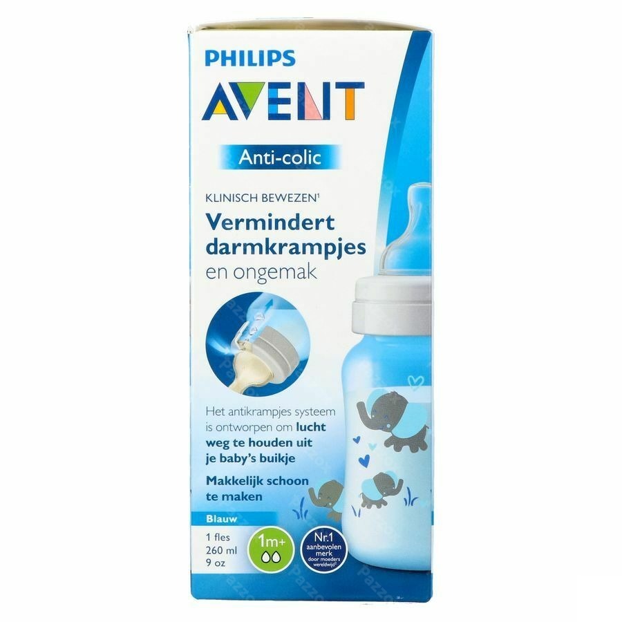 Philips Avent A/colic Zuigfles 260ml Blauw SCF821/15