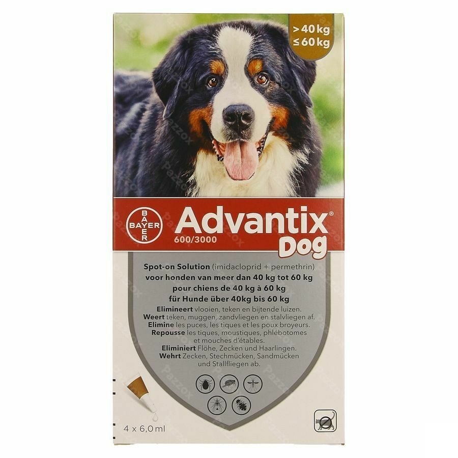Advantix Dog Spot-on Opl Hond 40-60kg Pipet 4x6ml