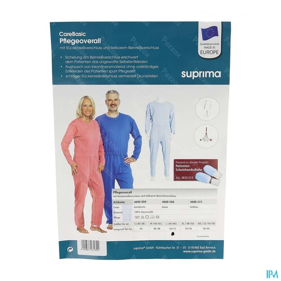 Suprima 4688 Patientoverall Rits Kreeft l