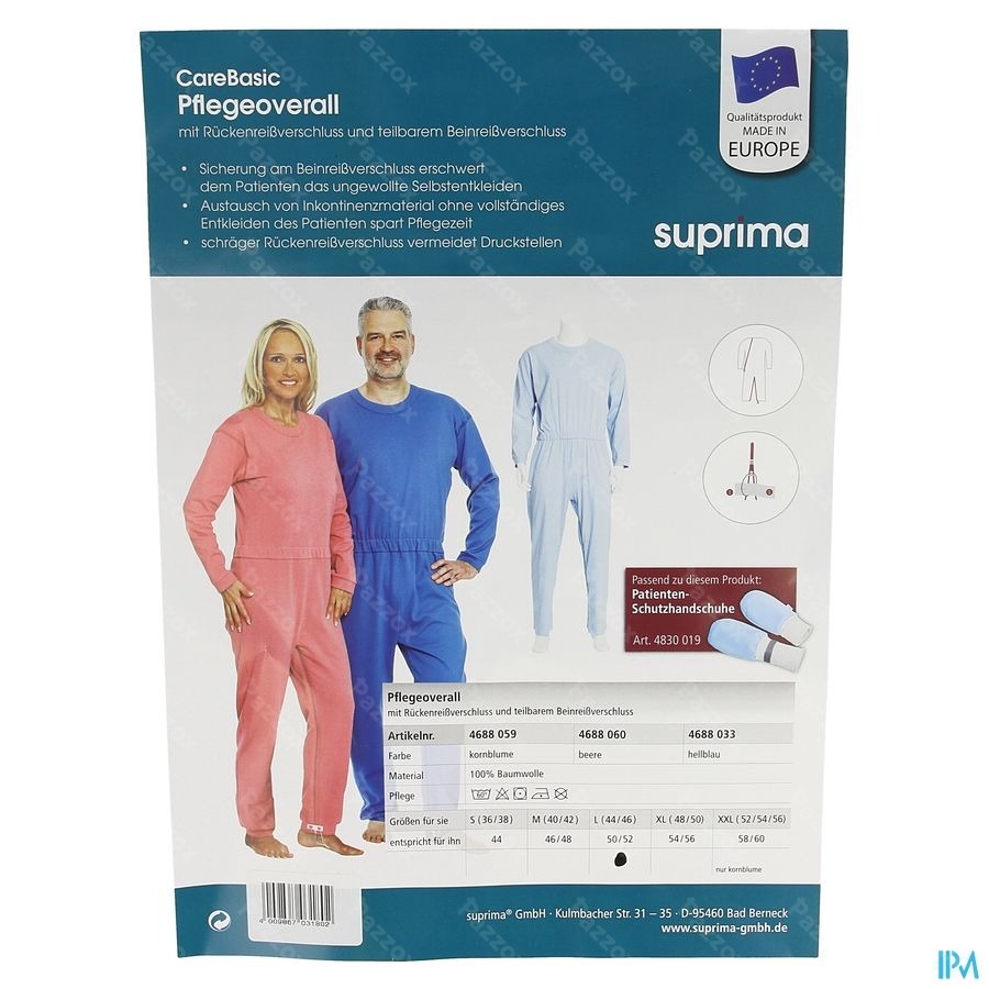 Suprima 4688 Patientoverall Rits Kreeft l