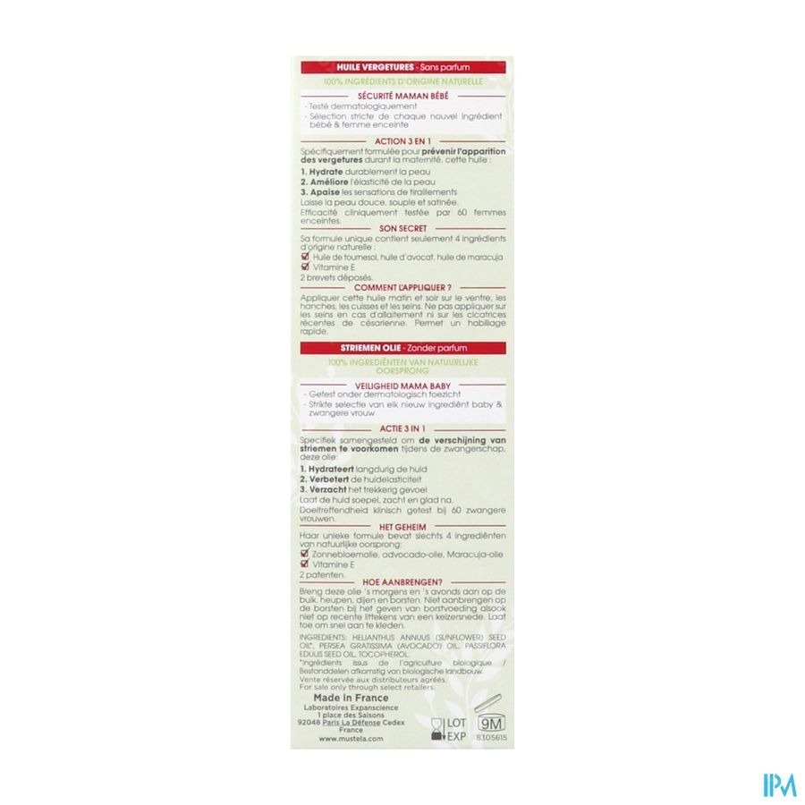 Mustela Mat A/striemen Olie 105ml