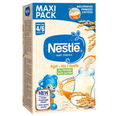 Nestle Baby Cereals Rijst Vanille Glutenvrij Granen Baby 6+ Maanden 500g