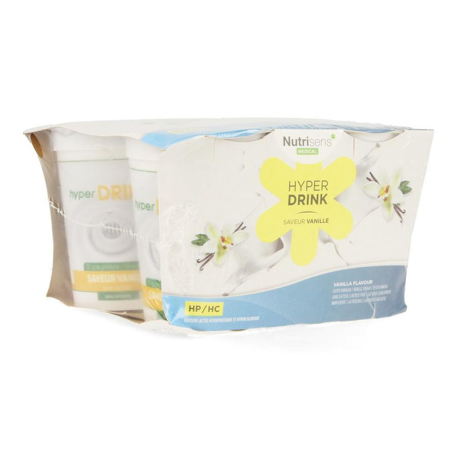 Hyperdrink Vanille Z/lactose Pack 4x200ml