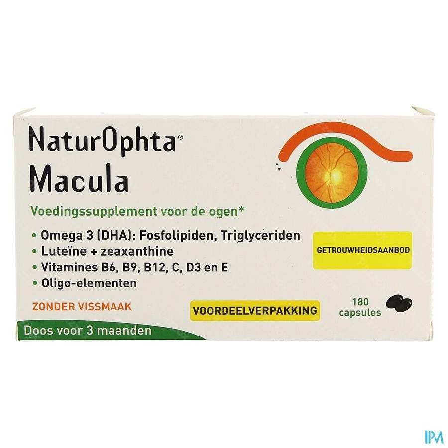 Naturophta Macula Voedingssupplement Ogen 180 Capsules